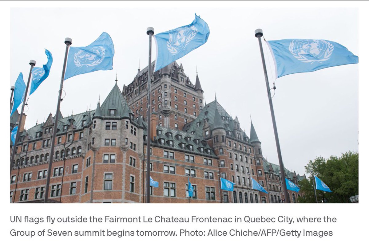 Chateau Frontenac during the G7 Summit in Quebec.