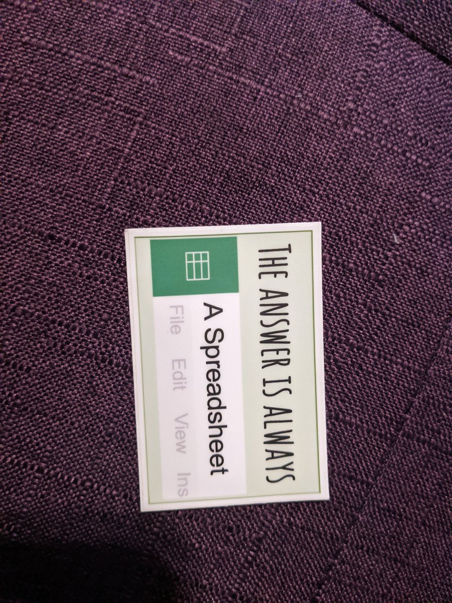 After showing my daughter how to concatenate she agreed she wanted a spreadsheet sticker for her laptop 😁😁😁😁