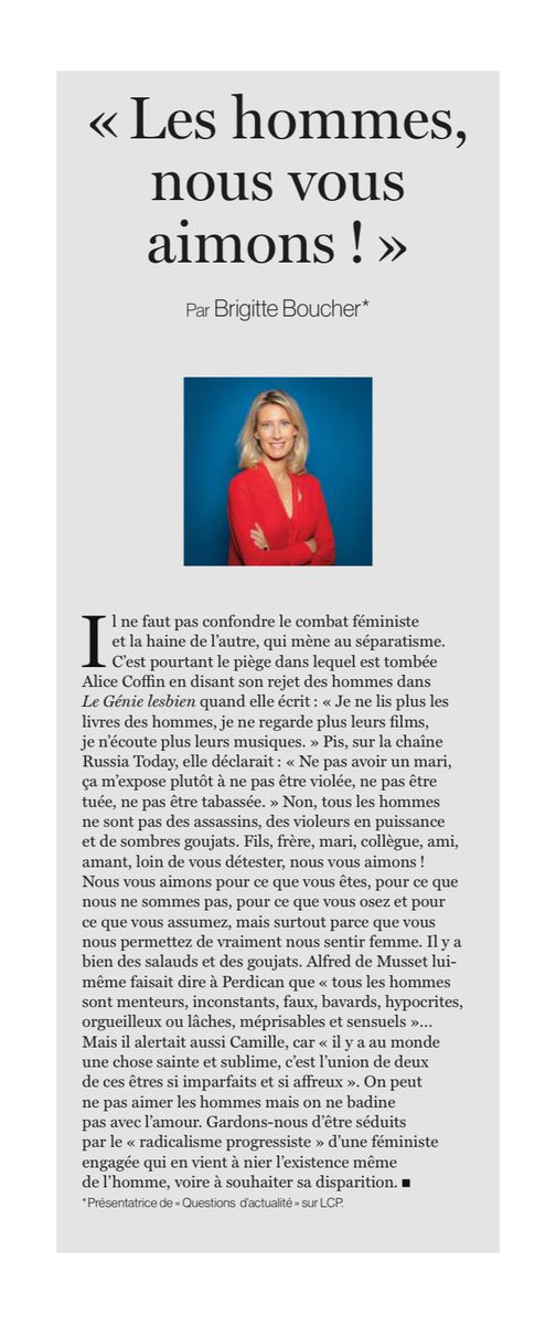 Ma chronique ⁦<a href="/LeParisienWE/">Le Parisien Week-End</a>⁩          « Les hommes, nous vous aimons !»