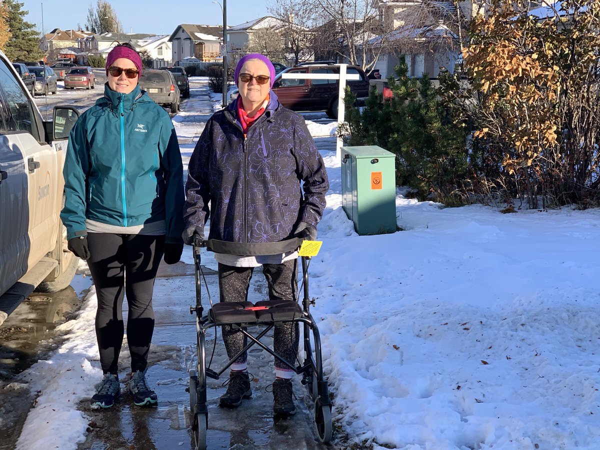 Doug_Doyle's tweet image. A sweet day in Fort McMurray!! Jane’s first post operation outdoor walk with the help of Susan! And the new valve is working fine! #postoperation #recoverytime