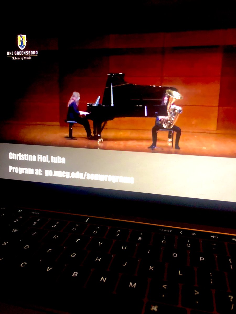 JoannaHersey's tweet photo. Go @Christina_Fiol and team tuba at @UNCGSoM! Christina opened with my work Convent Window, composer in honor of Hildegard von Bingen! #fabulous #fallsemester2020 https://t.co/3dKpGofr7u