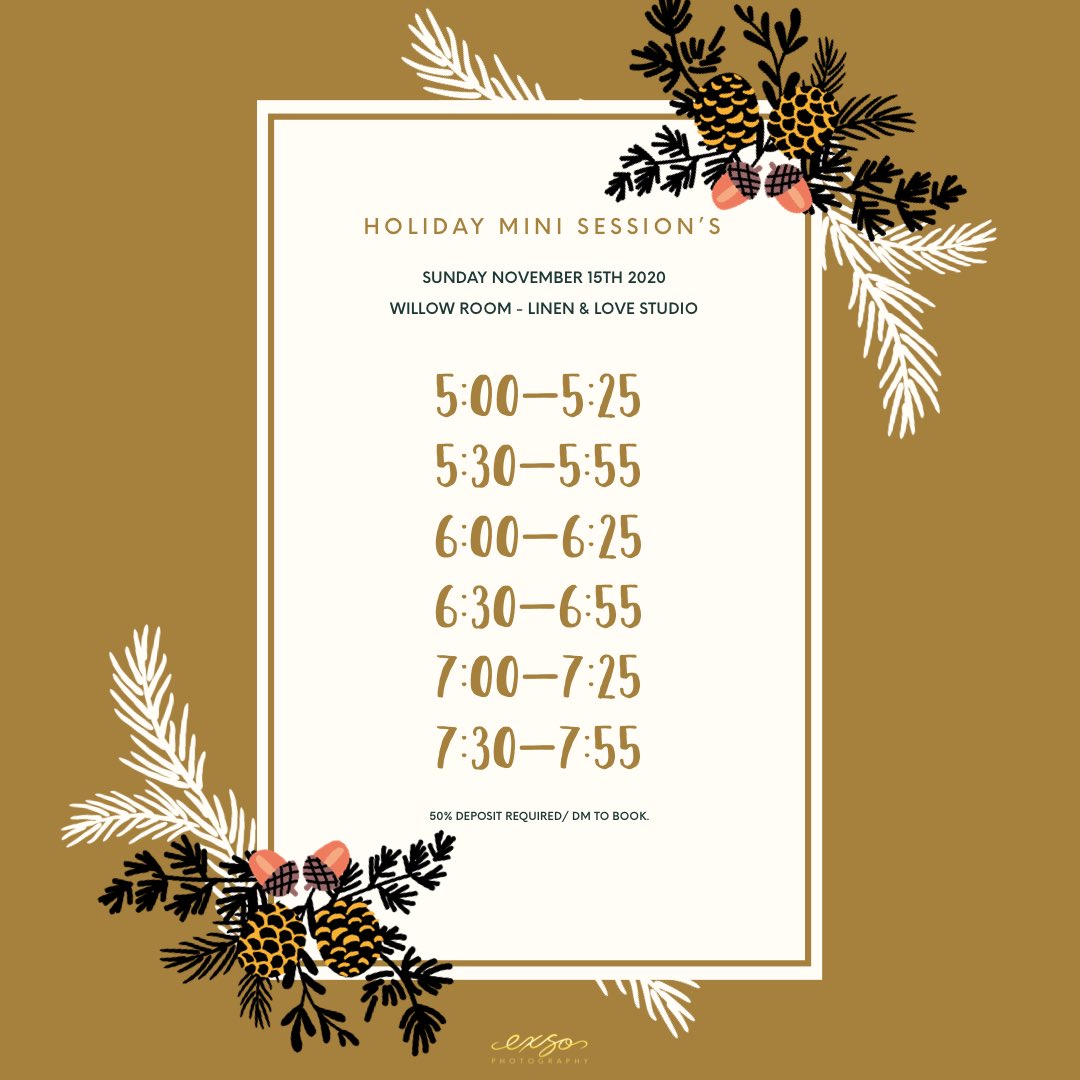 xonive_'s tweet photo. Holiday Mini’s— Perfect for families, friends, portraits &amp; lifestyle! I’m so excited to host my first season of holiday mini’s. Email contact@exsophotography or DM me to book your spot! I promise you, you won’t be disappointed. 🎁🎄 #SupportLocal https://t.co/490u45vVwR