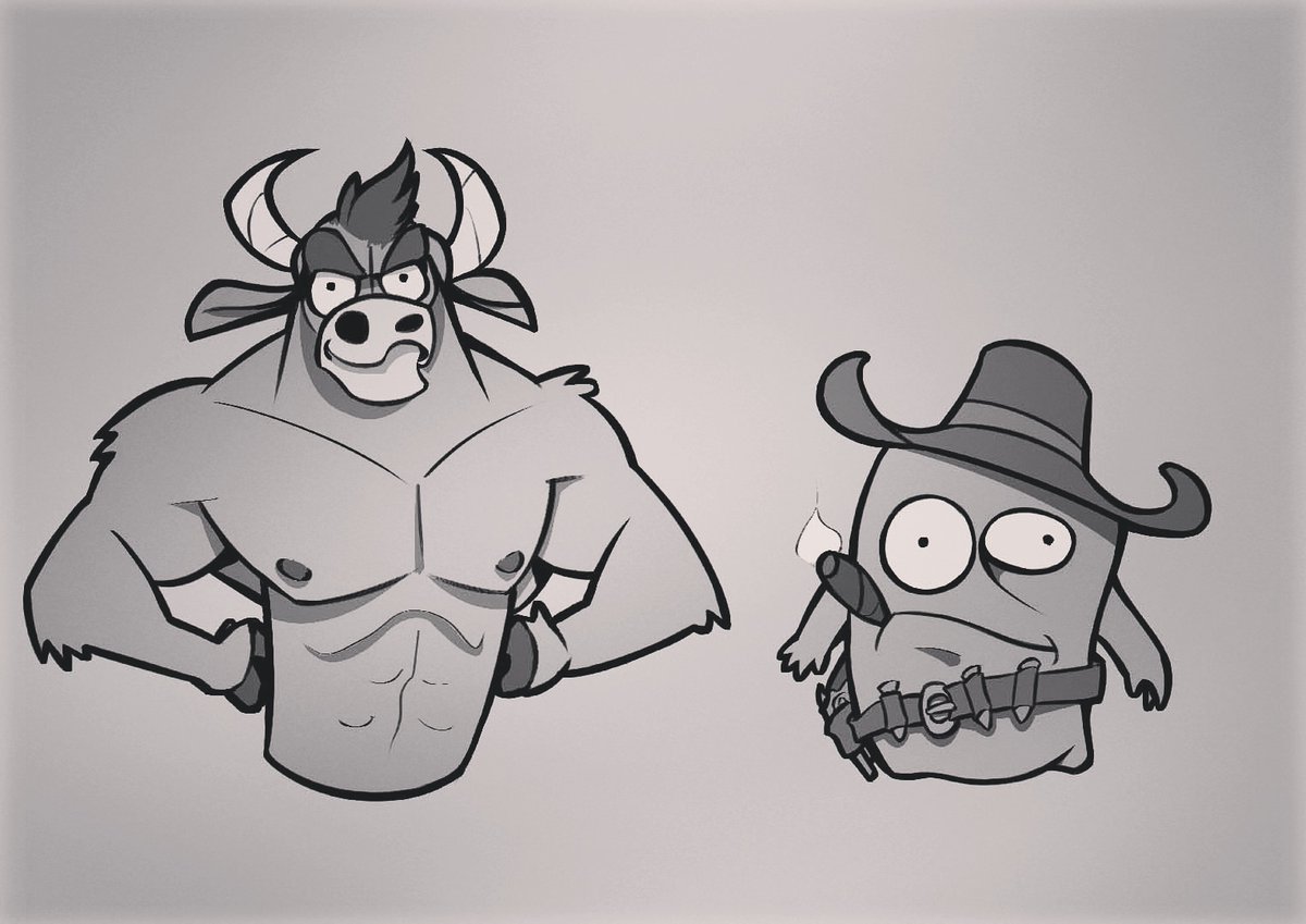 Happy to share with you the first set of these beautiful characters for the  "Catch the Bull" game 😊

#characterdesign #conceptart #animation #indiedev #gamedev #gamedevelopment #illustration