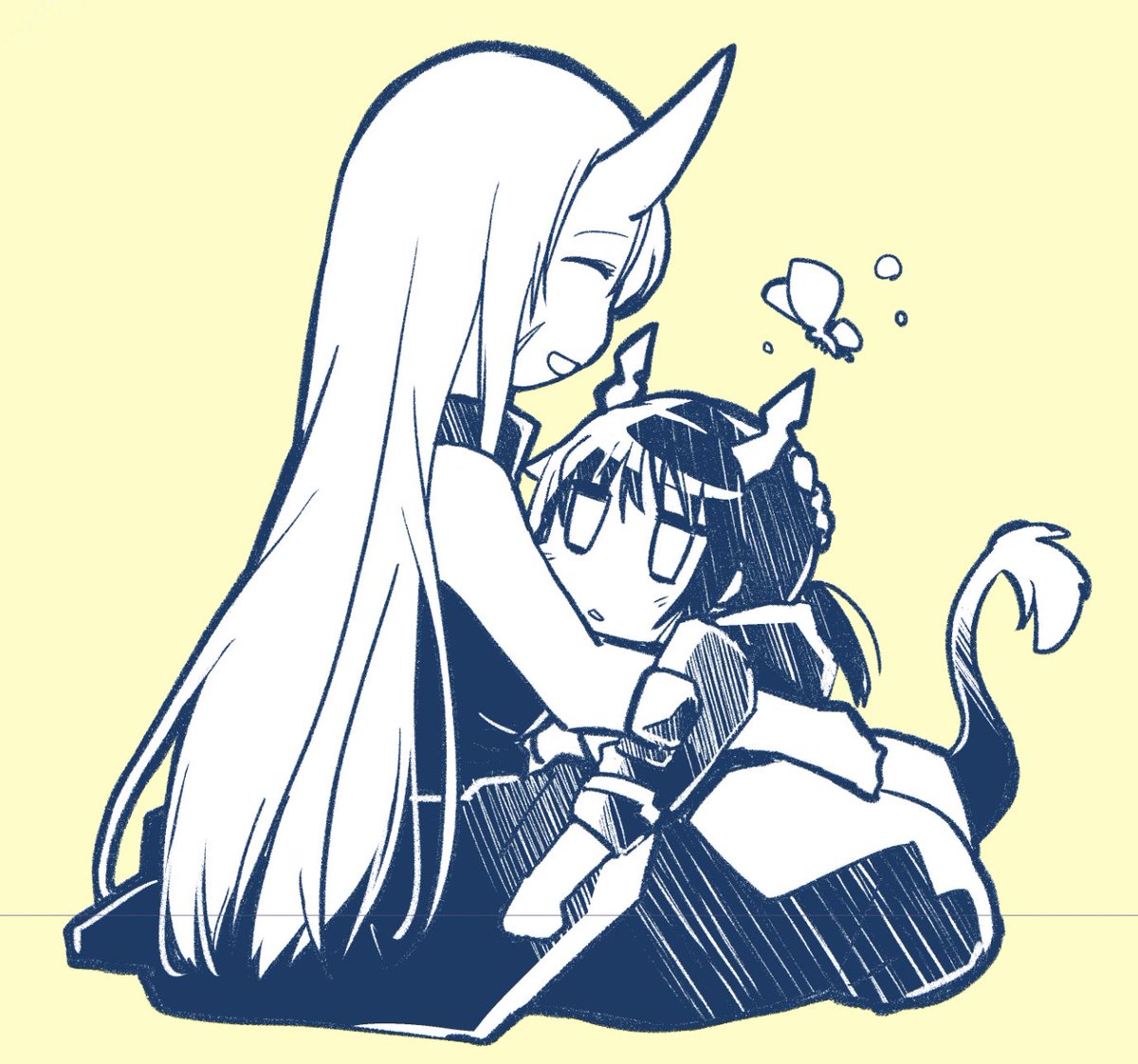 チェン(アークナイツ) ,ホシグマ(アークナイツ) 「ちょうちょ 」|鳥海かぴこ@神飢えコミカライズのイラスト