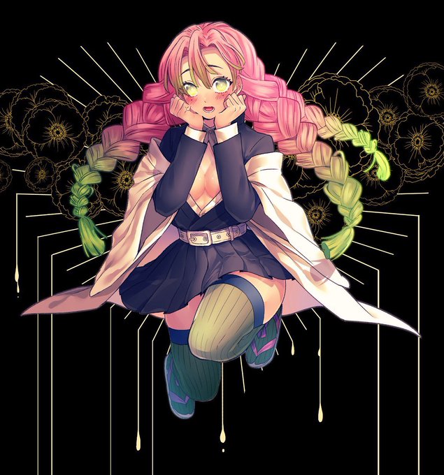 ◎coさんがTwitterに投稿した甘露寺蜜璃(鬼滅の刃)のイラスト。