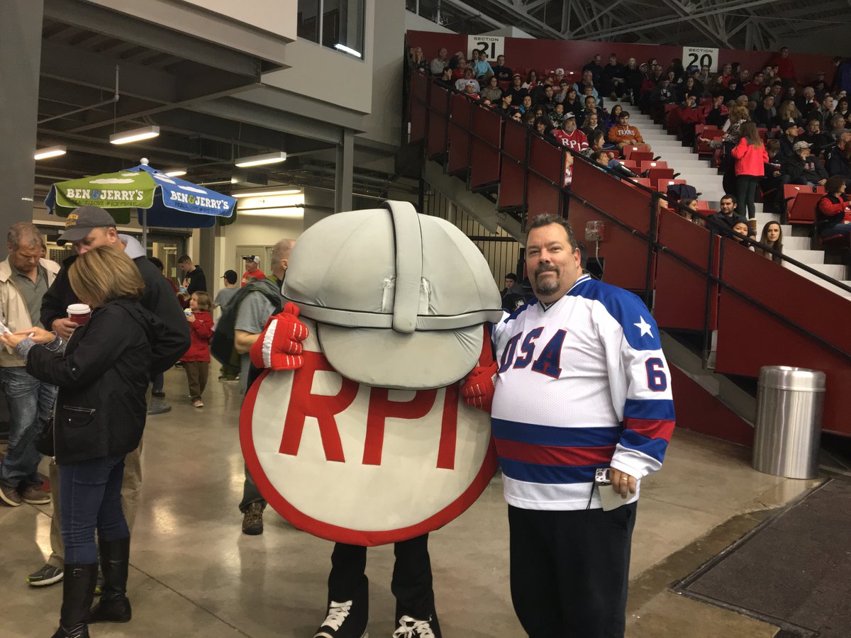 59. Houston Field House, Troy, NY. Home of  @rpi hockey. This arena was originally a hangar in Rhode Island and was dismantled and reassembled in Troy for the university. Extra points for the school's mascot, the original "PuckMan."