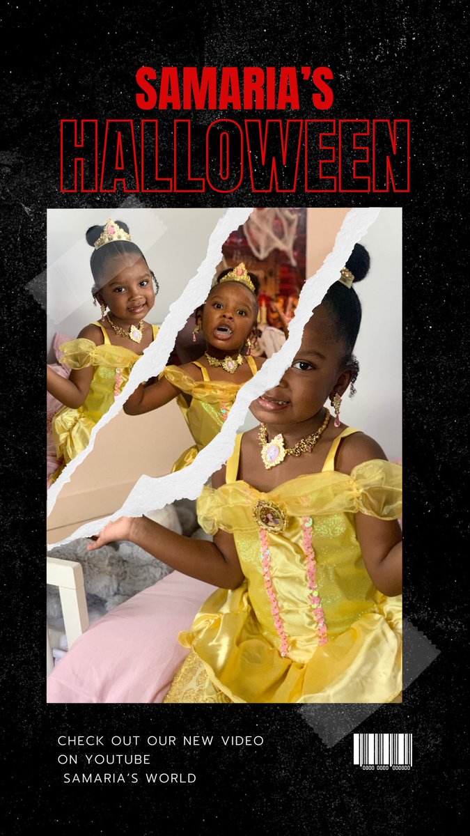 Check out Samaria’s new video tonight at 8. 

YouTube: Samaria’s World (check comments) 
#kidvlogger #miamiyoutube #toddlervlogger #halloweenvlog #costumeparty #halloweencostume2020 #princessbelle #toddlerhalloween #kidyoutuber #HalloweenParty2020 #disneyprincess #disneyworld