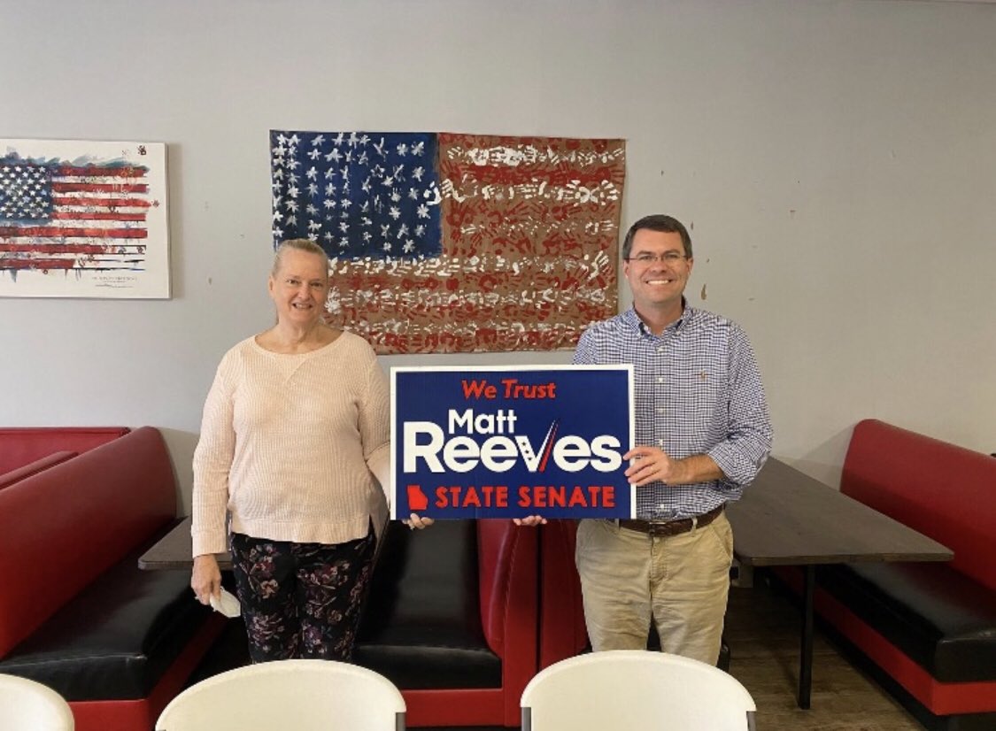 MattReevesGA's tweet photo. You Can make a difference in this election. 1-Please post your personal endorsement of me on your social media. 2-Make voter turnout calls, message me and we’ll send you some. 3- On Monday evening, move yard signs in your area to outside your polling location. https://t.co/7pHHE1YnNR