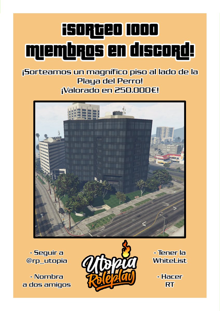 rp_utopia's tweet photo. 🎉SORTEAZO 1000 MIEMBROS EN DISCORD🎉
Para poder participar, tenéis que:
📌Seguir a @rp_utopia 
🙍🏼‍♀️Nombrar a dos amigos.
🎙Hacer RT a este tweet.
🍀Tener la WhiteList.

- El sorteo finalizará el Viernes 6 a las 21:00h. - https://t.co/dNedXXw9Si