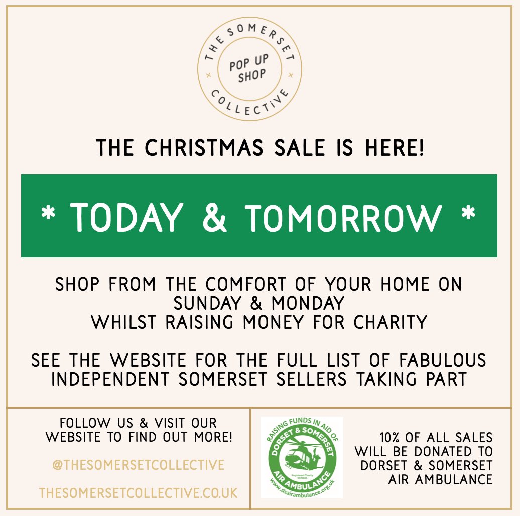 The Somerset Collective (@somcollective) on Twitter photo Come shopping! We have 30 amazing small businesses working hard & raising money for <a href="/dsairambulance/">Dorset and Somerset Air Ambulance (DSAA)</a>. Code TSCPOPUP gives you special offers such as discounts & free p&p, plus 10% goes to charity. For all the info: thesomersetcollective.co.uk/1-CHRISTMAS-PO… Pls RT Come shopping! We have 30 amazing small businesses working hard & raising money for <a href="/dsairambulance/">Dorset and Somerset Air Ambulance (DSAA)</a>. Code TSCPOPUP gives you special offers such as discounts & free p&p, plus 10% goes to charity. For all the info: thesomersetcollective.co.uk/1-CHRISTMAS-PO… Pls RT