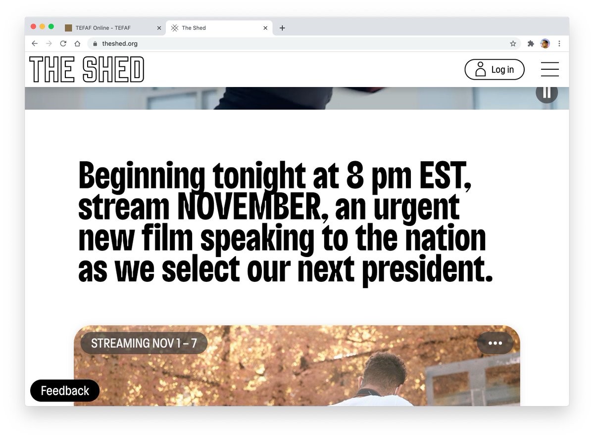 On an uncertain Sunday in NYC, two events to check out. Our design &amp; systems help <a href="/TheShedNY/">The Shed</a> stream its digital version of Claudia Rankine's meditation on white privilege. As she asks, "If it’s raining, can we all agree it is raining?” Tonight thru Nov 7, theshed.org