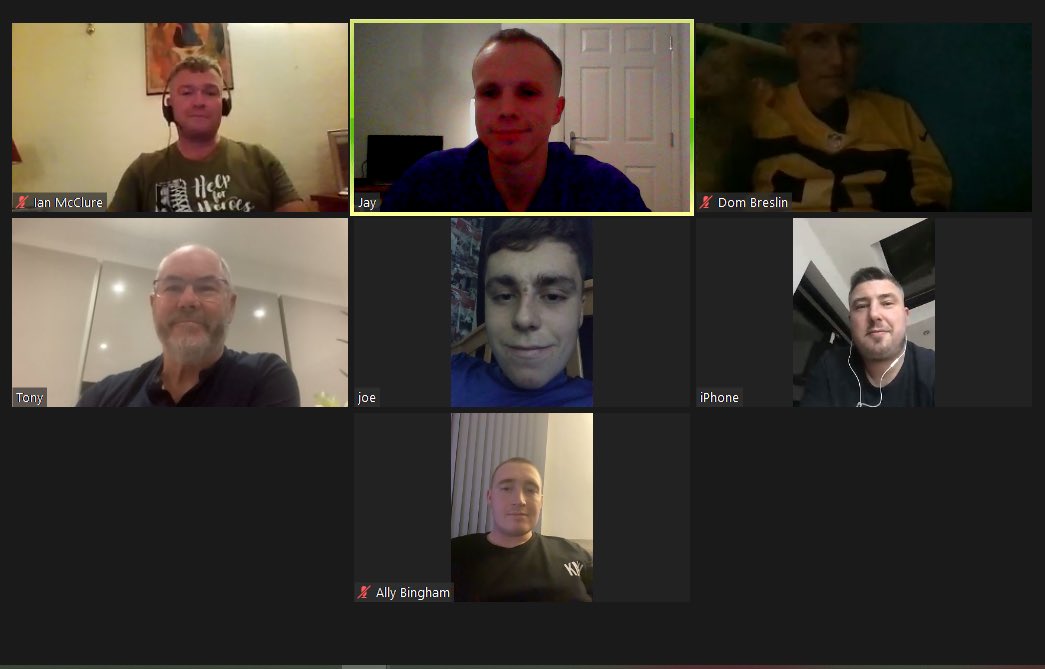 Great  @TALKHUB_ zoom chat tonight with the lads  There was 10 guys who joined us tonight & we had a great check in & chat with each other.I was made up to see @kickmentalhealth join us tonight aswell all the way from Scotland, keep up the great work 