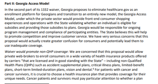 .  @ACSCAN: "We have very serious concerns that this proposal would actually create greater confusion for consumers and potentially lead them to use inadequate coverage" 12/