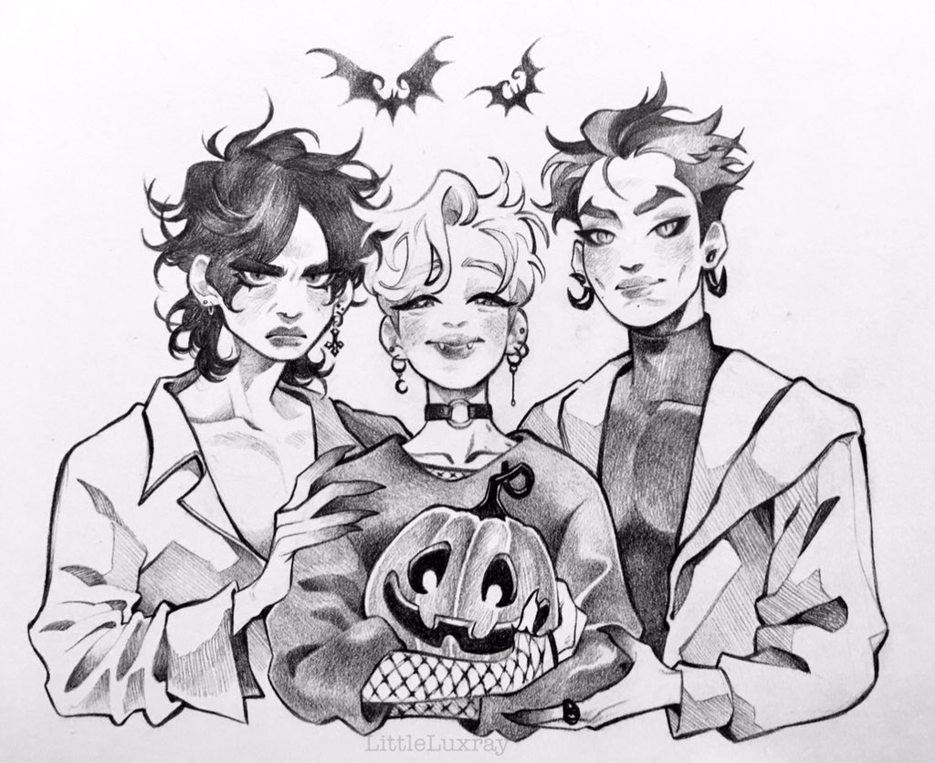 No Christmas cards here... just Halloween again ?? Tae, Jimin, and Joon keep up their new tradition of Halloween portraits and Jimin can't contain his feelings 