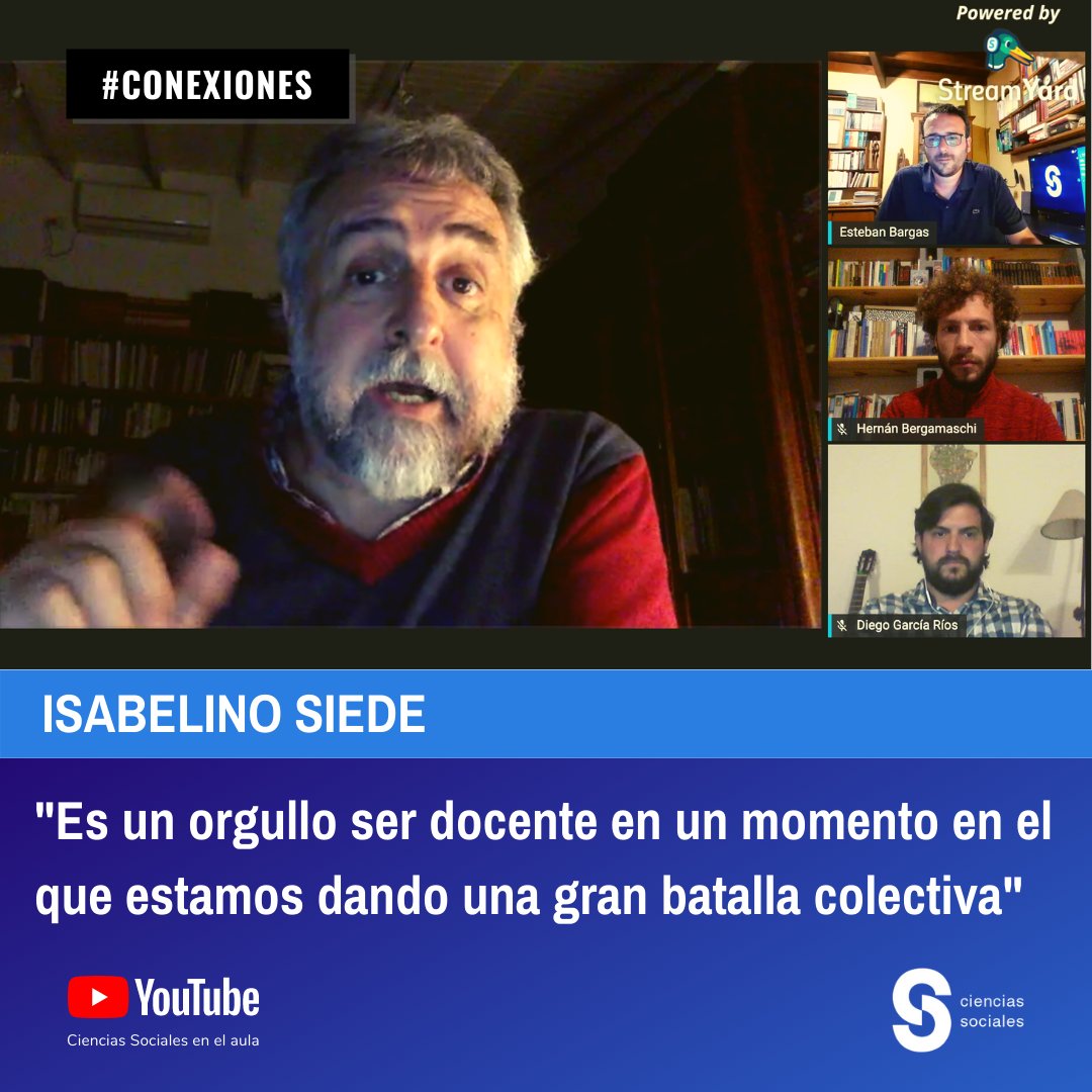 educ_sociales's tweet photo. #CONEXIONES | Isabelino Siede 
¿Te lo perdiste? Miralo en nuestro canal de YouTube "Ciencias Sociales en el Aula" Enlace de acceso https://t.co/343FO18JdB

#siede #entrevistas #educacion #escuela #cienciassociales https://t.co/m3hNpJgw3R