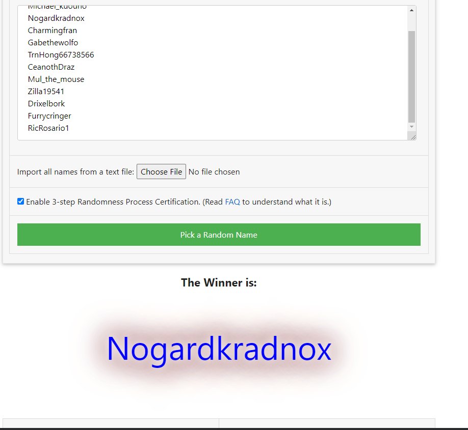 Aight, here's the winners! 1st: @GabeTheWolfo 2nd: @NogardKradNox , Congrats to the winners (Dm me plz) and thanks to all who participated! :P