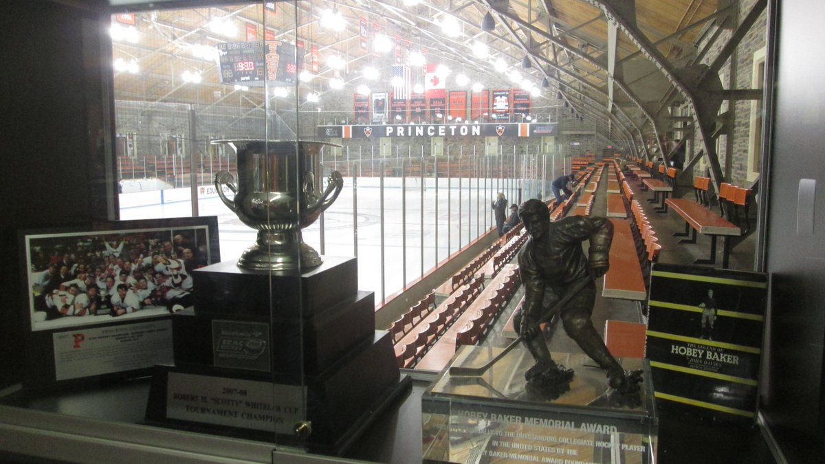 64. Hobey Baker Rink, Princeton, NJ. Home of  @Princeton hockey. Another classic old barn. We were standing right outside the place and couldn't find it. It's that unassuming. You'd never know there's been hockey played here for around a century.