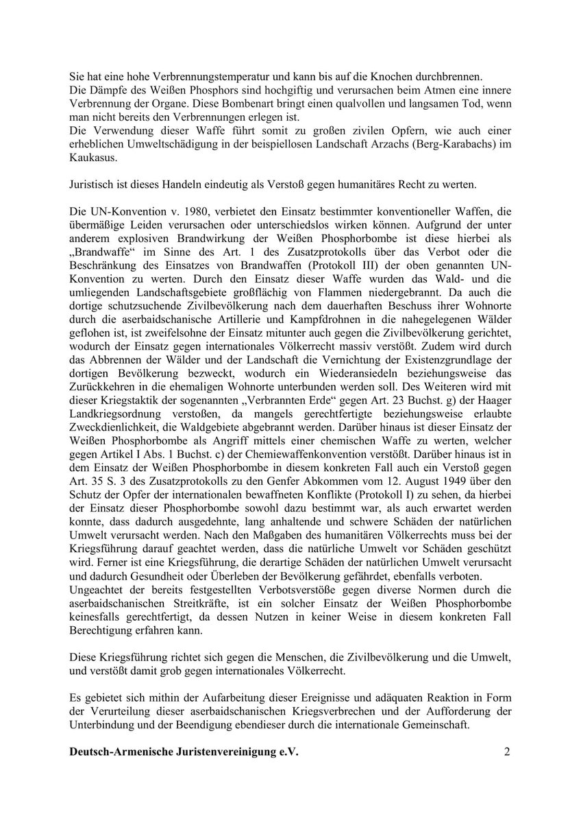 dearjv_de's tweet photo. !!Aserbaidschanischer Phosphorbombeneinsatz - Appell an die NGOs und an die Politik!!

Nach zahlreichen #Kriegsverbrechen setzt #Aserbaidschan nun auch die #Phosphorbombe gegen #Arzach (Berg-#Karabach) ein.

Die Einzelheiten finden Sie hier: https://t.co/mwtxPxnEfL

1/7 https://t.co/96No6xS1K2