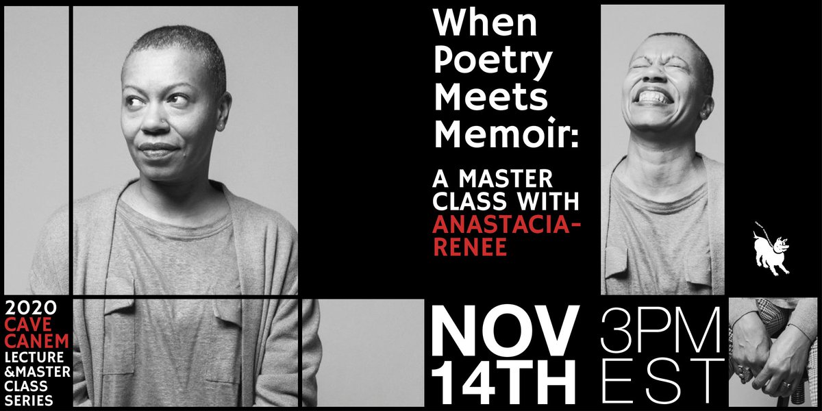 cavecanempoets's tweet photo. Have you heard? "When Poetry Meets Memoir" is a FREE virtual master class for BIPOC poets! @AnastaciaRenee_ will encourage writers to infuse memories in 2 or more poetic devices to form a new piece of multi-genre, hybrid work. Sat, 11/14 @ 3pm ET. RSVP: https://t.co/0qqGTgLoTw. https://t.co/F2SFPk3CHJ