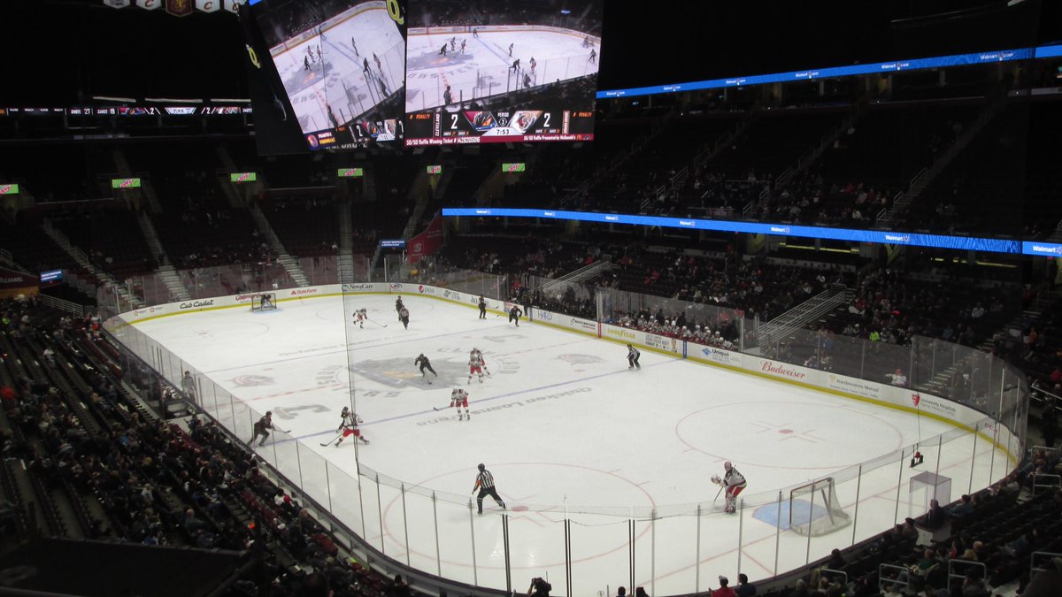 67. Quicken Loans Arena, Cleveland, OH. Home of  @monstershockey. It's tough being a minor league team in a major league facility, but the Monsters make a solid go of things in Cleveland. It certainly doesn't hurt to be located in the arena neighborhood here downtown.
