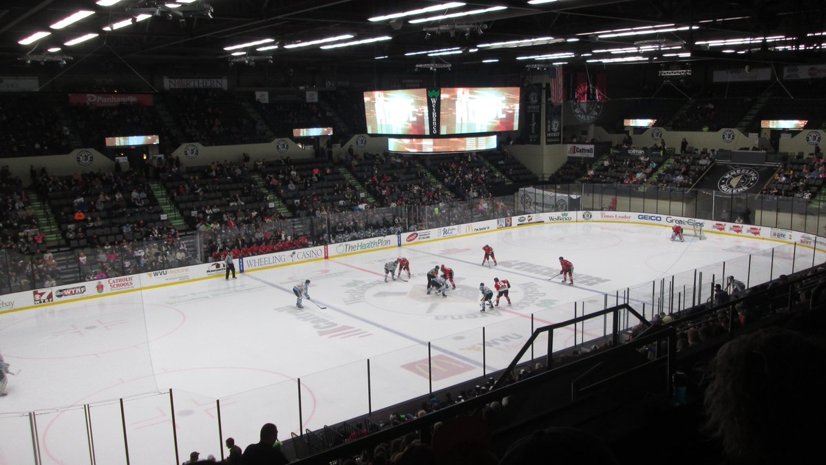 68. WesBanco Arena, Wheeling, WV. Home of the  @WheelingNailers. This arena was much more than I expected after seeing Wheeling's downtown. The interior gives off a serious 80s vibe with the color scheme. The displays of local athletes, including John Havlicek, is outstanding.