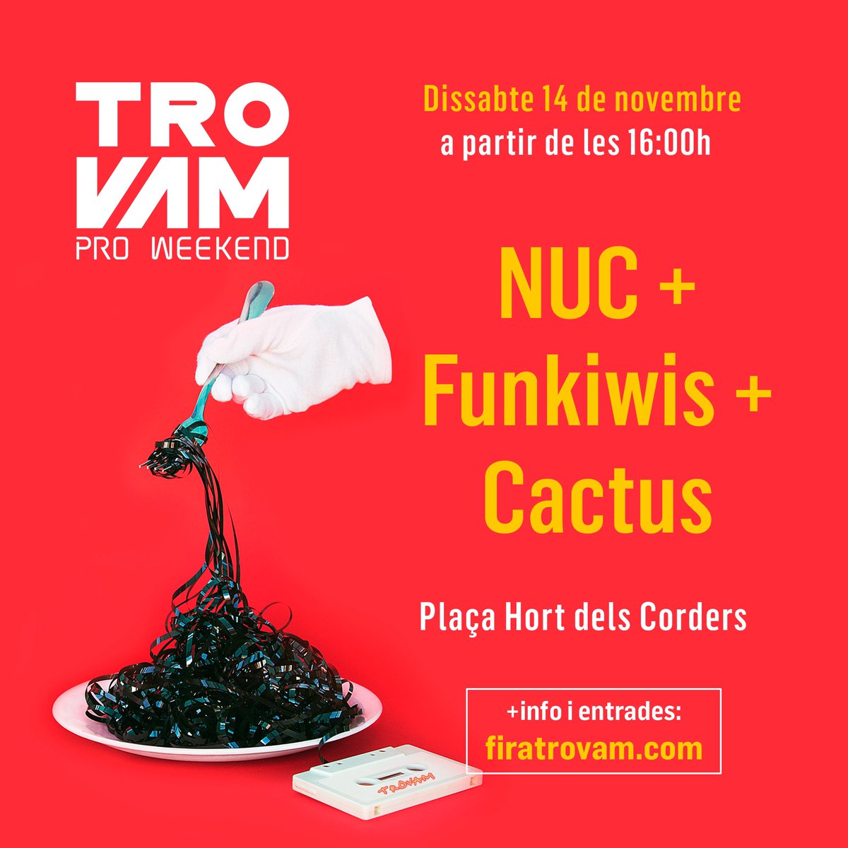 #soldout <a href="/Nucoficial/">NUC</a> <a href="/Funkiwis/">Funkiwis</a> i <a href="/cactustroop/">CACTUS✖️</a> triple concert a Plaça Hort dels Corders a la #firatrovam! Invitacions exhaurides! Més informació a firatrovam.com
#aramesquemai #quenoparelamusica