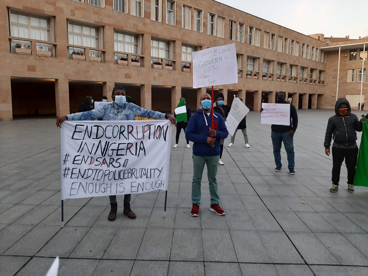 ansynwokafor's tweet photo. Nigerians in Spain also joins the #EndsSARS campaign.We must continue to put pressure on the Nigerian authorities untill they do the right thing https://t.co/fUNwf1bvql
