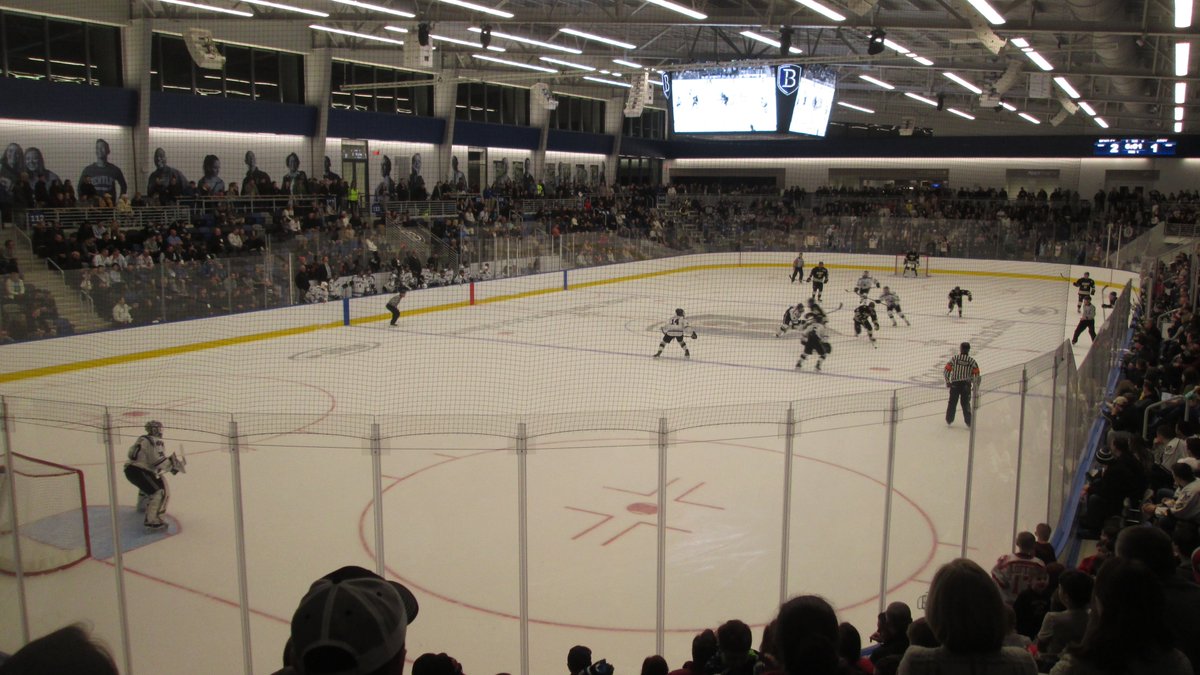 70. Bentley Arena, Waltham, MA. Home of  @BentleyHockey. This nice on-campus arena took the place of the sub-par Ryan Arena, which was located a town away. It was designed to be energy efficient and sustainable. We were lucky to be there for opening weekend.