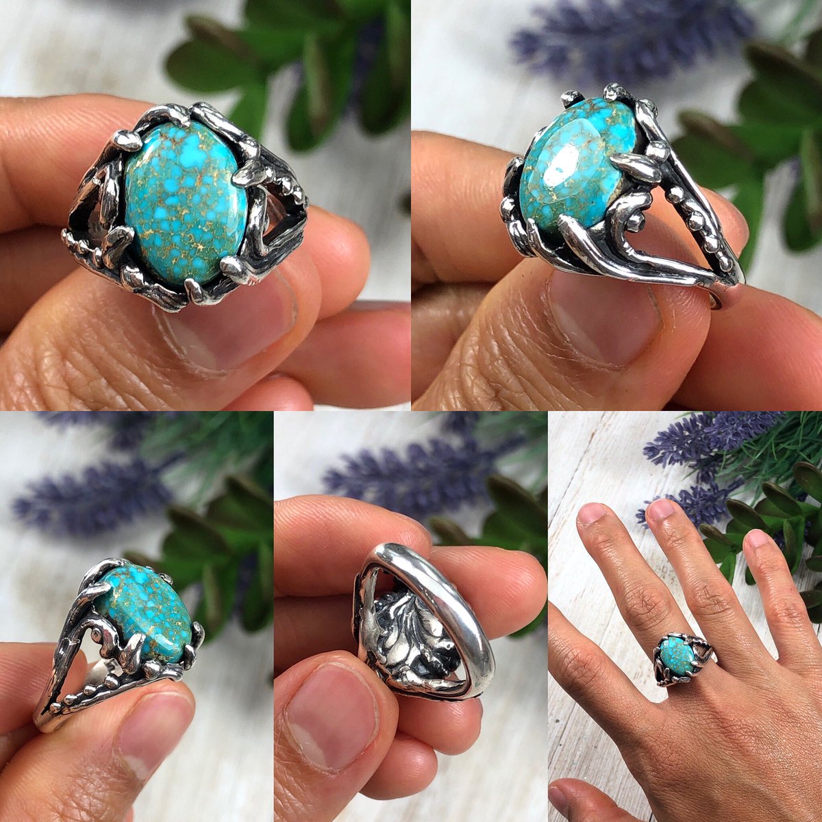 _dncollection_'s tweet photo. Natural Pilot Mountain Turquoise ring available now✨💍 https://t.co/FteJ3lGYei