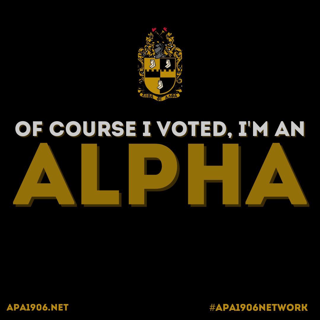 Roll call, Brothers! If you’ve participated in early voting, repost and comment “🤙🏽” below. Visit Vote.gov to learn more about early voting locations in your state. 

#AlphaPhiAlpha #APA1906Network #ForThe7Jewels #AVotelessPeopleIsAHopelessPeople
