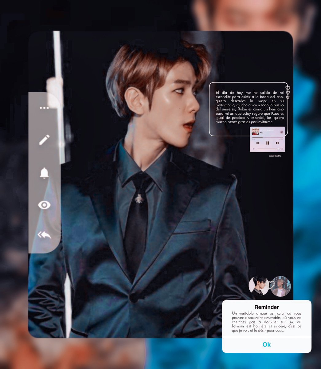aeidream's tweet photo. ⧉⧽  𝗛ǝ𝗹𝗹𝗼, ყoᥙ ᥴomᥱ ⸙͎۪۫ to mᥱべ  𝓰𝓲𝓿𝓲𝓷𝓰 𝓶𝓮 ❐彡 #KaobinWedding 𝘆𝗼𝘂𝗿 𝘀𝗵𝘆 𝘀𝗰𝗲𝗻𝘁 ୭̥ ፧➭ ( 𝕊𝕡𝕖𝕔𝕚𝕒𝕝 𝔻𝕒𝕪  ).

No podía perderme por nada del mundo la boda mi bebé, muchas felicidades preciosos les deseo lo mejor. 🥺💙 https://t.co/U6eqXEnzq5