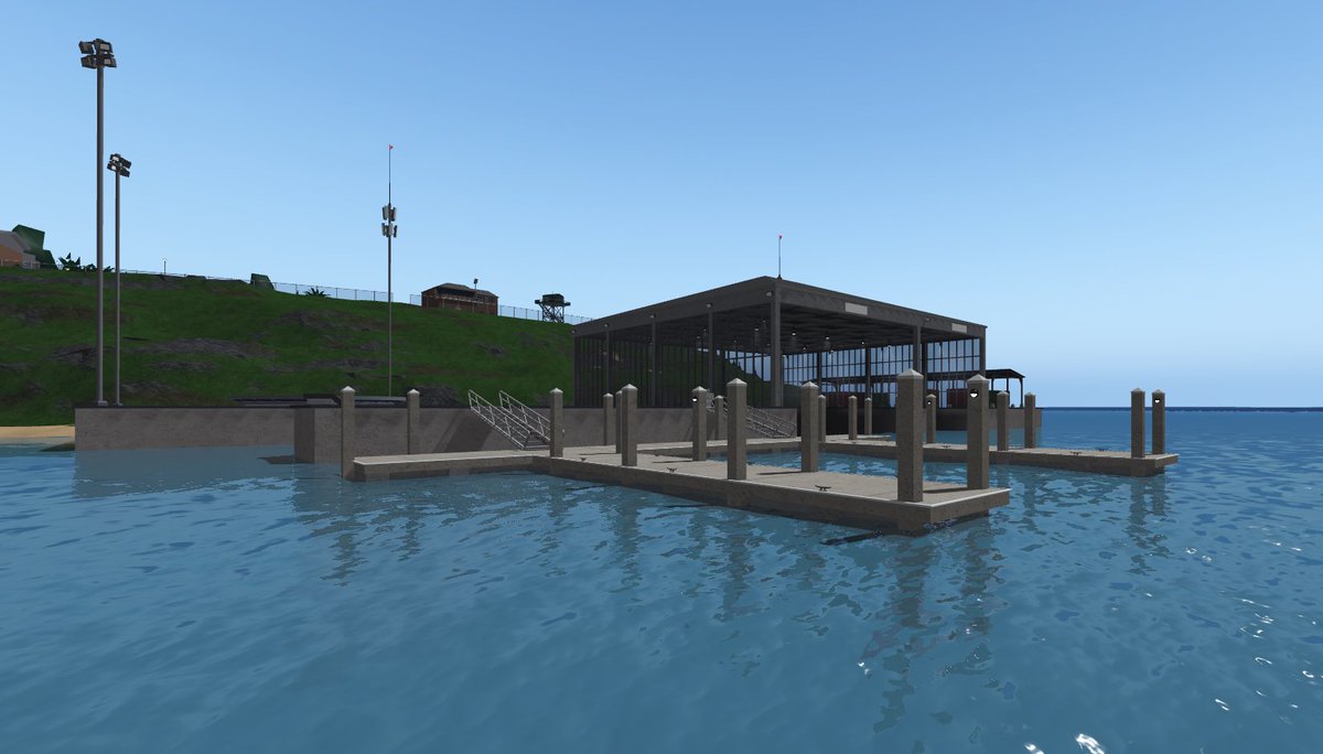 Dev_Blue24's tweet photo. FNG : Coast Guard Docks looking absolutely beautiful!
#Roblox #robloxdev https://t.co/J8BaiyFS9O