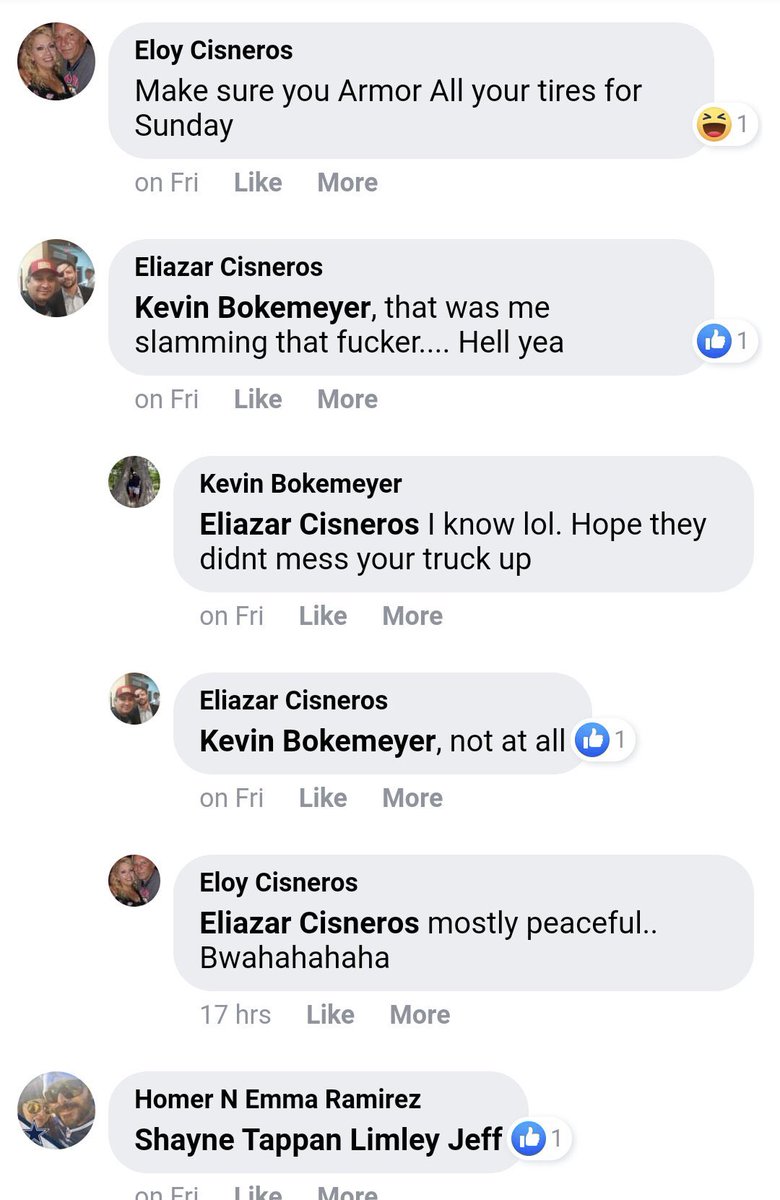 He is bragging on Facebook about endangering people's lives. " that was me slamming that fucker"