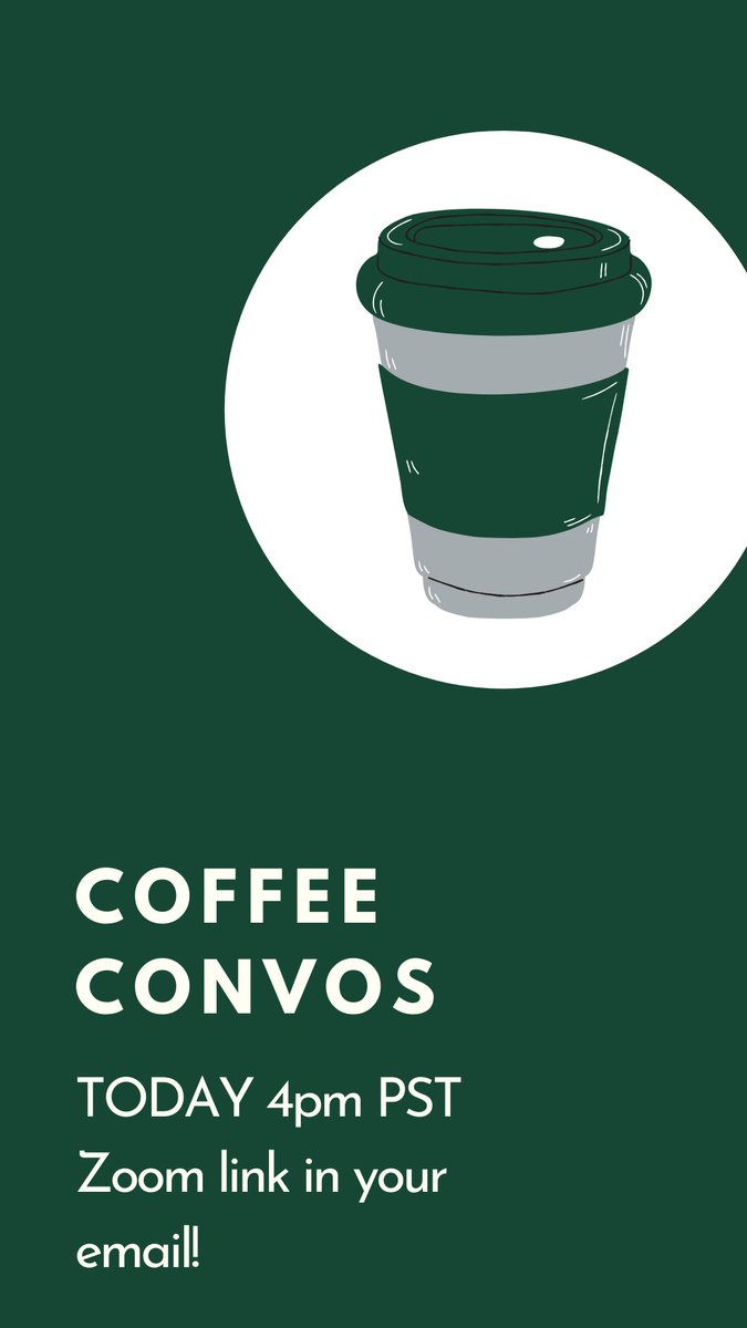 Coffee Convos today at 4pm! See you there Viks!