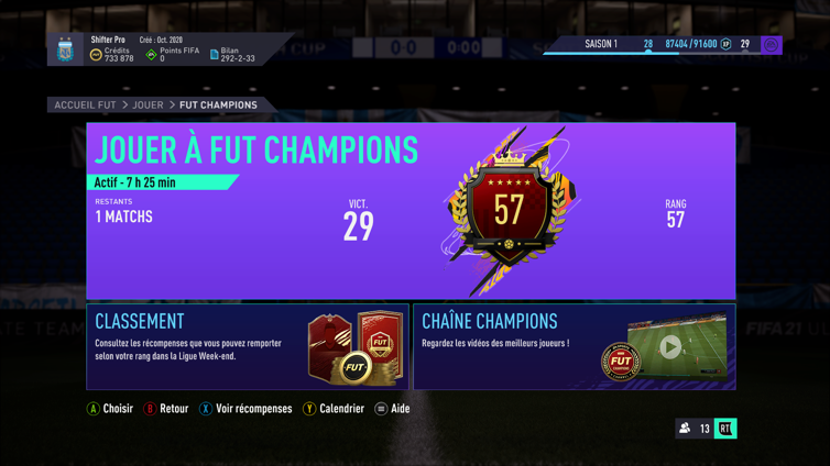 29-1 ce week-end défaite au dernier match🙃🙃 
J'en profite pour vous dire je suis a la recherche d'un projet pour la saison FIFA21 suite a l'arrêt de <a href="/ProvenceGaming/">La Provence Gaming</a>.