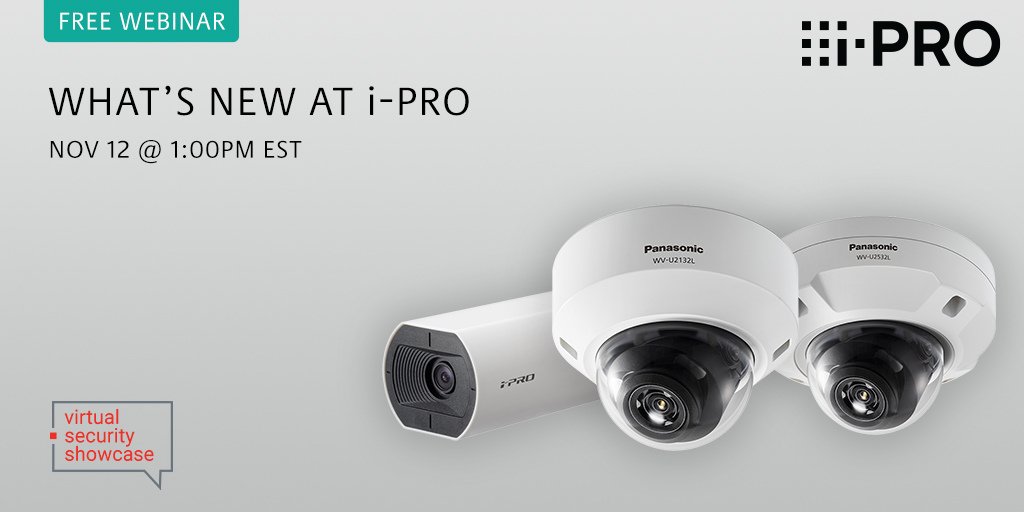 iPRO_Americas's tweet photo. No travel? No Problem! Join us at the free #VirtualSecurityShowcase. On Nov 12 we will lead a discussion on "What’s New at i-PRO" at 1PM EST. Click to register! #VirtualShowcase #SecurityShowcase #VSS2020 

https://t.co/0aCnAIj9b2 https://t.co/lOBrB9HpGC