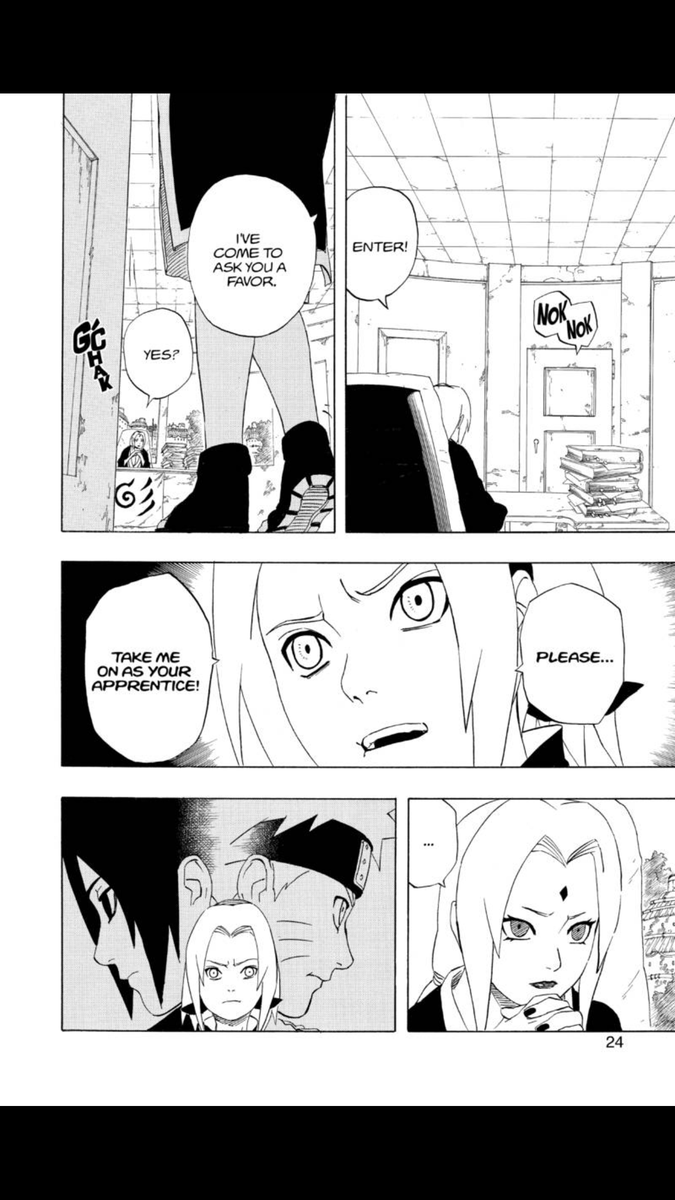 viewer is exposed to — Sakura going into medicine, Rock Lee’s training and debilitation, Neji and Hinata’s family struggles — and these separate storylines do not add to Naruto’s supposed path to Hokage. They do, on the other hand, display each character’s struggles and (4/13)