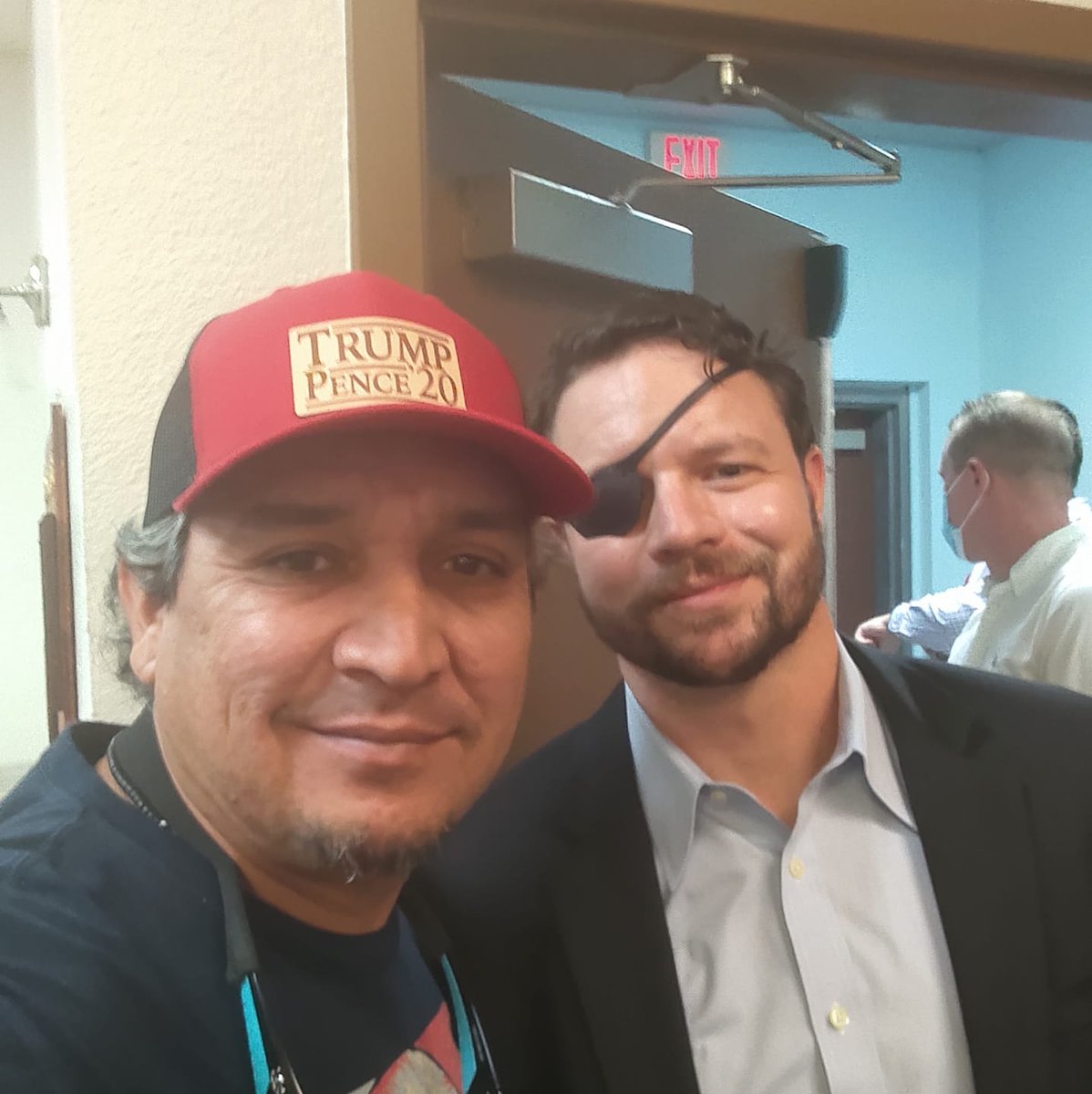 He is obviously a big fan of  @RepDanCrenshaw with his facebook profile pic set to this.  https://www.facebook.com/eliazar.cisneros.7