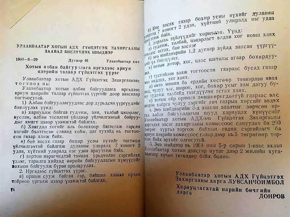 1965 он.
"Хотын иргэд заавал мэдвэл зохих хуульчилсан зарим акт"