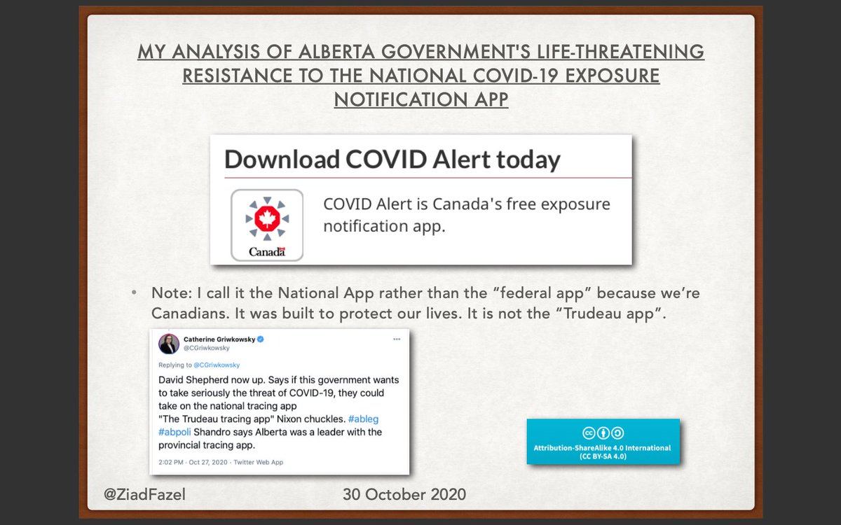 Thread.Last week I decided to dig into the life-threatening Precondition & Excuses from Alberta Health to resist enabling the National COVID-19 Exposure Notification App. @Dave_Khan  @DShepYEG  @shandro  @jkenney  @RachelNotley