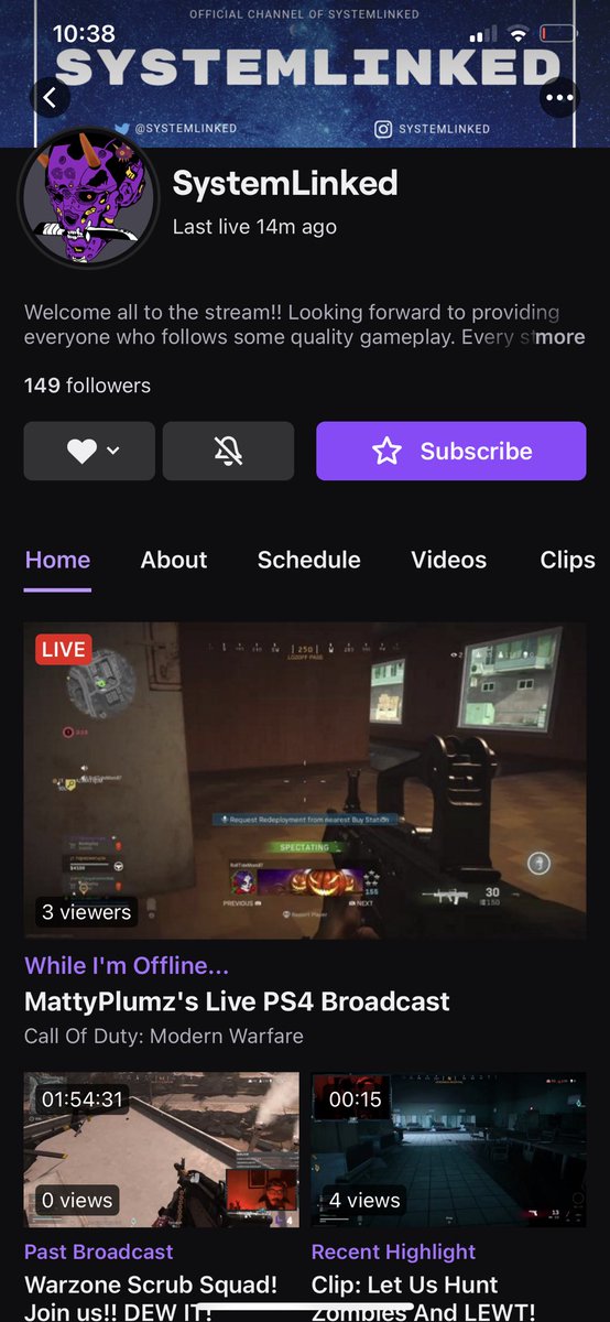 MattyPlumz's tweet photo. Only happened like 3 times so far, but huge thanks to #SystemLinked for the #Raid!! ππΌππΌ #COD #Warzone #Twitch https://t.co/2Muk9ppSxX