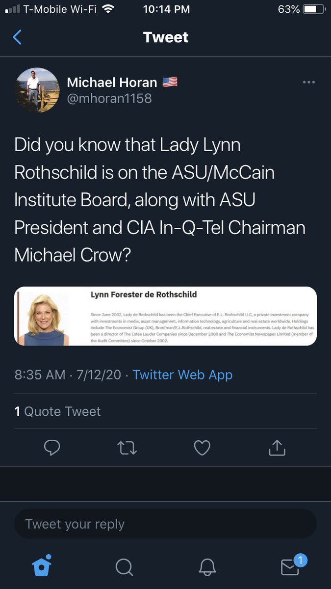 Weird...Lynn Rothschild also on the Epstein flight logs...gosh, oh my...Hmm... ASU/McCain Institute. Strange they just couldn’t make those darned connections...  https://twitter.com/mhoran1158/status/1282337747991232512