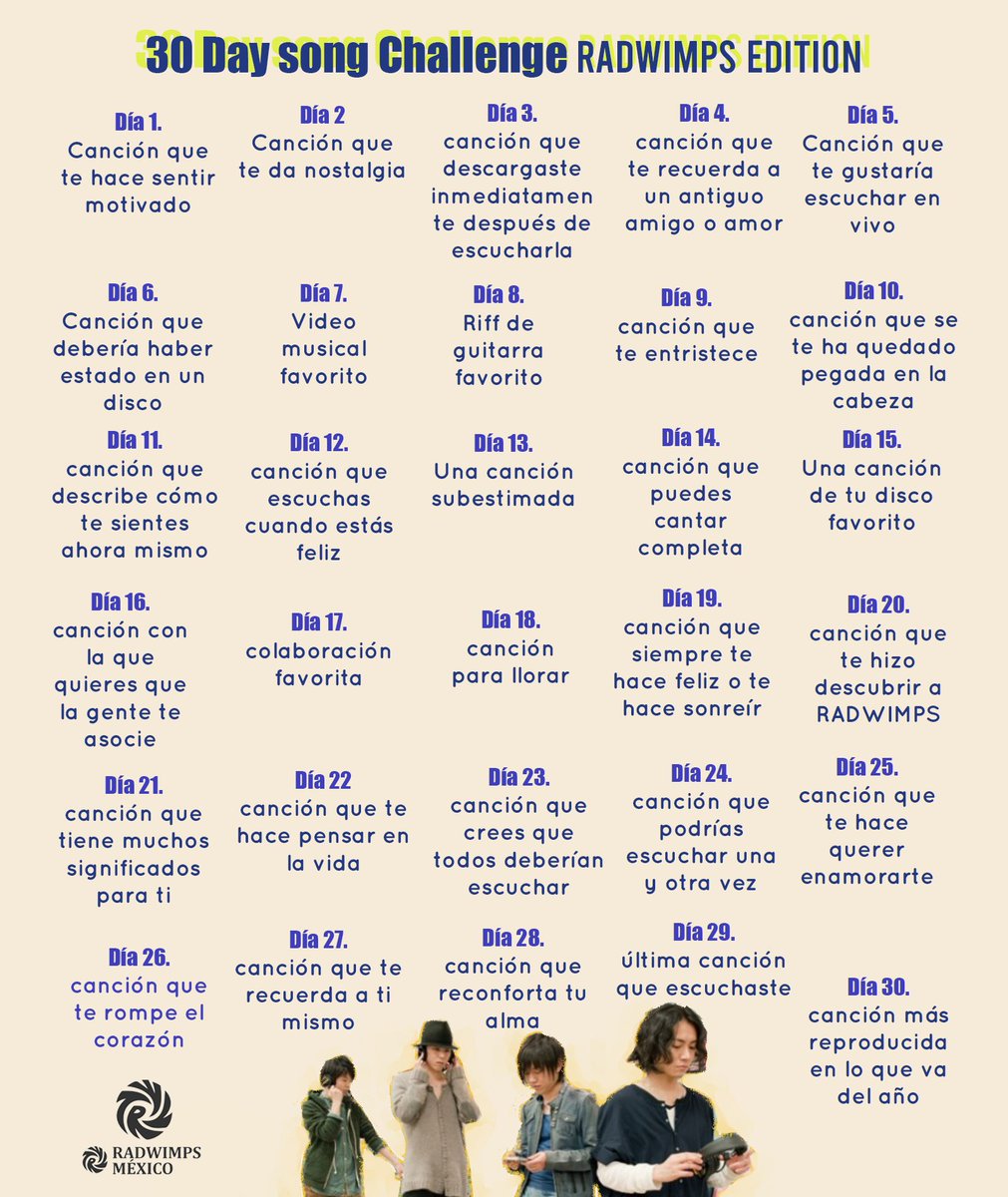 jmwmpr's tweet photo. Día 1 / 30 DAY SONG CHALLENGE
Imposible elegir solo una, la primera: Darma Grand Prix ✨
https://t.co/cDqYtmhkl5

#30DayRadwimpsChallenge
#RADWIMPS
@RADWIMPS
@YojiNoda1 https://t.co/zULY9OfIqj
