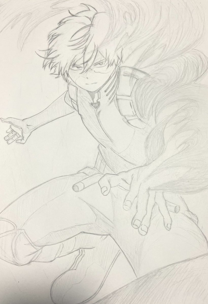 愛洲コウ 漫画読んでて載せ忘れてた 鉛筆 シャーペン ペンって徐々に進化していく轟様様 ヒロアカ 轟 轟焦凍 イラスト イラスト好きな人と繋がりたい 絵描きさんと繋がりたい