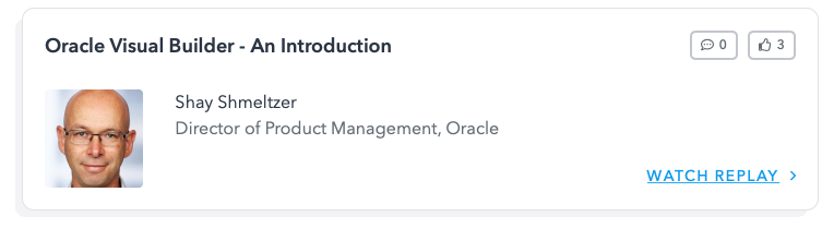 ShayOracle's tweet image. Catch replays of my seminars about #Oracle Visual Builder - both #OracleVB and #OracleVBS - (and many others) from last week&apos;s #oraclegroundbreakersapacvirtualtour2020- free here - …-apac-virtual-tour-2020.heysummit.com/replays/develo…