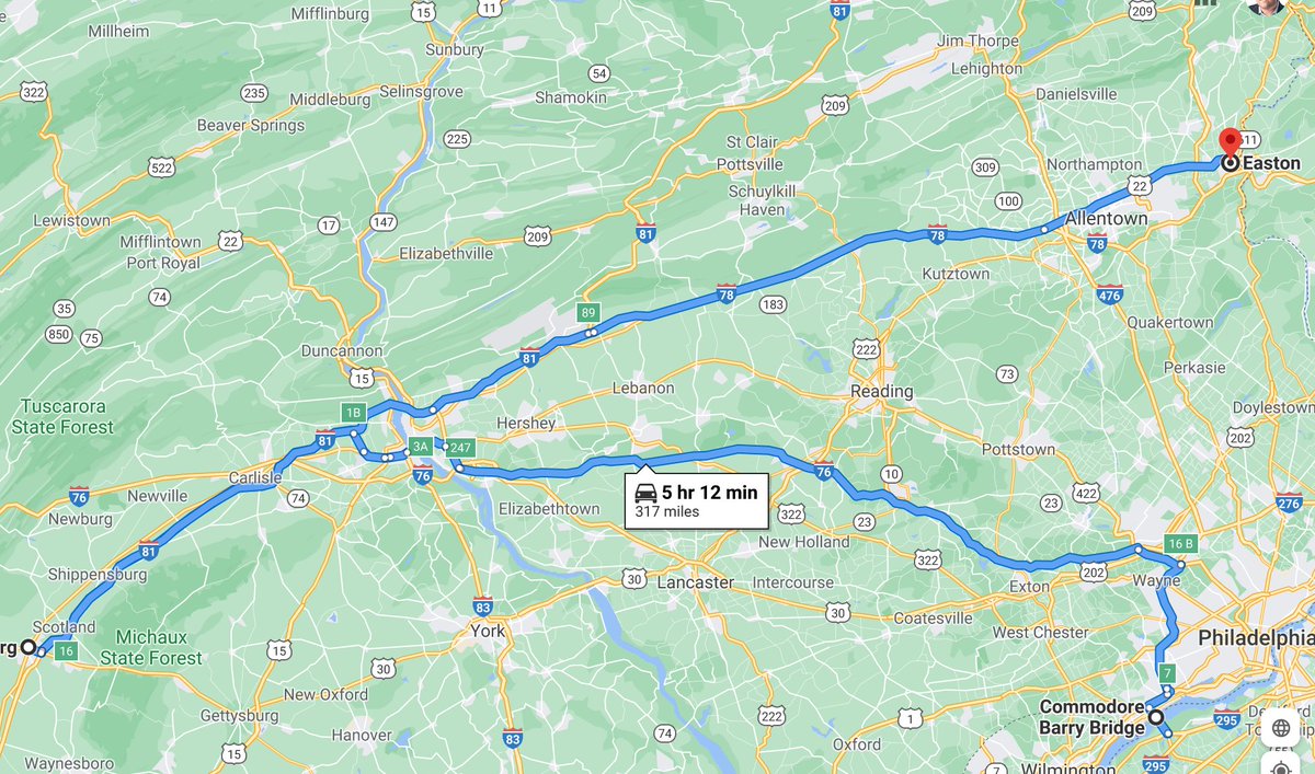 Everyone's worried about Pennsylvania. So I want to tell you what I saw - and what I didn't - one day in late August when our oldest two kids and I saddled up a Mustang GT convertible for a 575-mile daytrip, including more than 300 in PA. Here's our Keystone State route.1/9