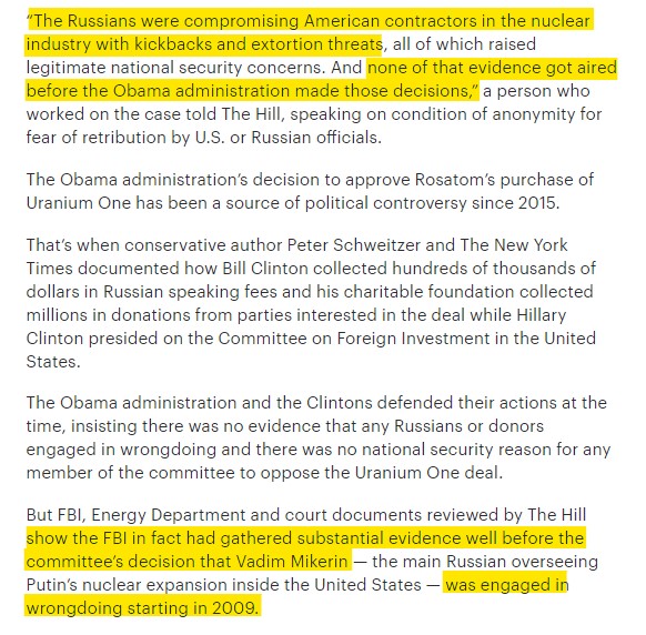 The investigation, was led by McCabe involved DOJ's Rosenstein and Weissman, and overseen by "Eric" Holder, Mueller and Comey. It captured ample evidence of corruption going back to the highest levels of the Russian gov't