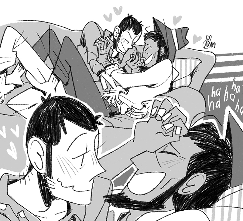 treasuremyass's tweet photo. Lupin likes to make Jigen laugh 💗 https://t.co/jVbkIeaZZx