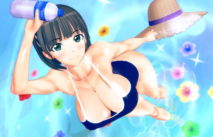 【R-18】直葉水着 https://t.co/YBP7kImaPZ やっぱり直葉はスク水だぜ! #コイカツ シーンとキャラクターは借りています 