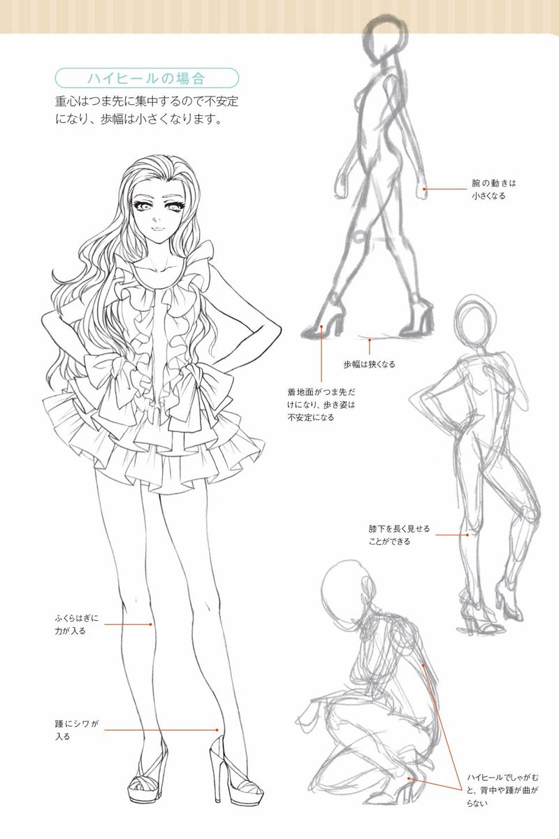 O Xrhsths 玄光社 超描けるシリーズ Sto Twitter 超描ネタ帳 靴の形やヒールの高さによって 重心の位置や歩幅の大きさが異なります 歩き姿は靴を決めてから描くとより動きのある絵になりますよ 動きのあるポーズの 描き方 女性キャラクター編 より T O Xrhsths 玄光社 超描けるシリーズ Sto Twitter 超描ネタ帳 靴の形やヒールの高さによって 重心の位置や歩幅の大きさが異なります 歩き姿は靴を決めてから描くとより動きのある絵になりますよ 動きのあるポーズの 描き方 女性キャラクター編 より T